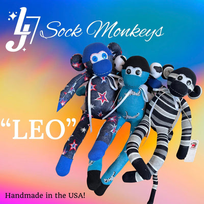 "LEO" Sock Monkey - Lucky Horseshoe