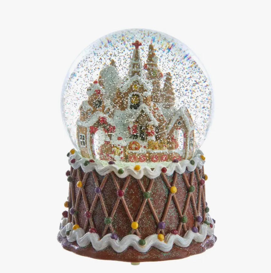 Lighted Musical Gingerbread Water Globe