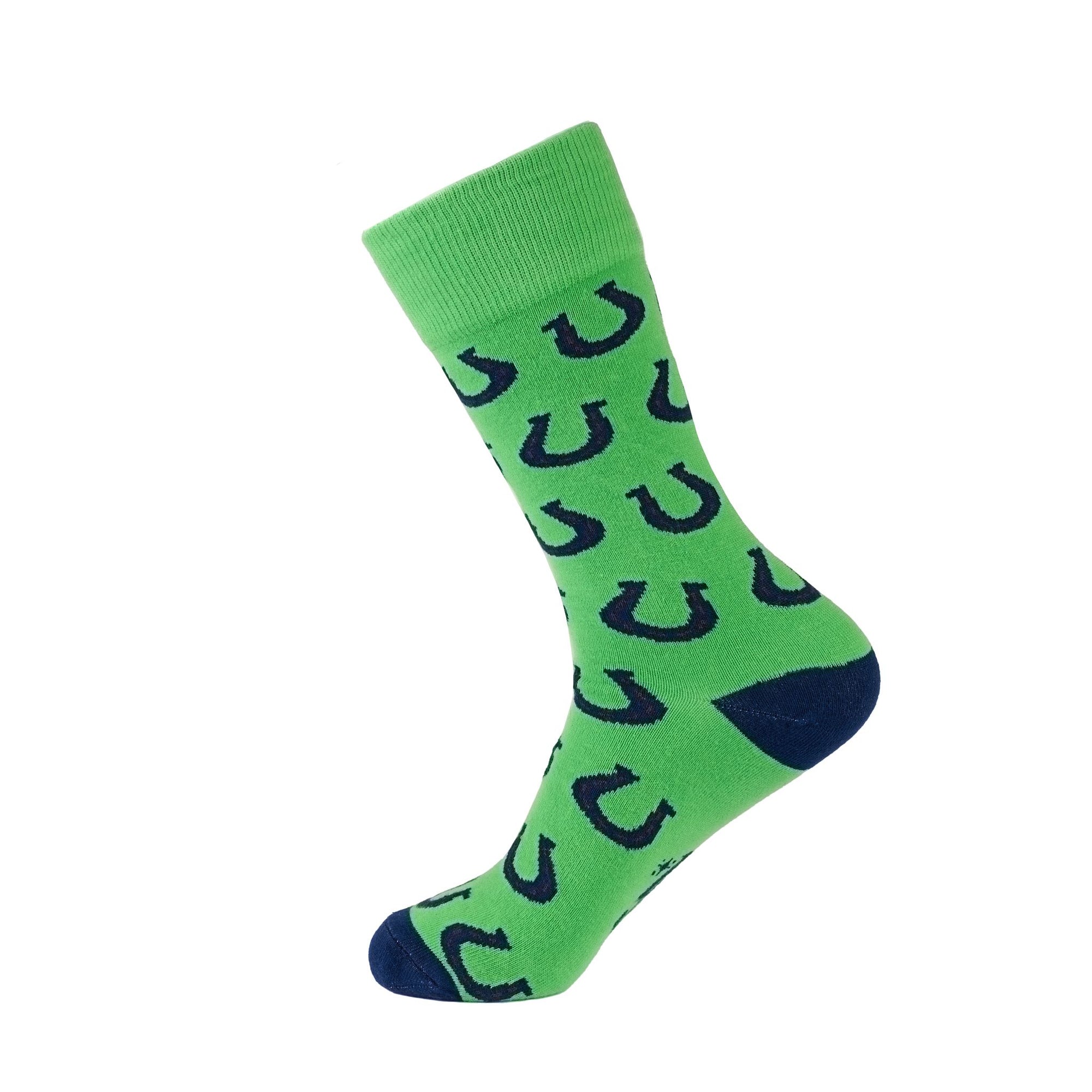Lucky Horseshoe Crew Socks - Green