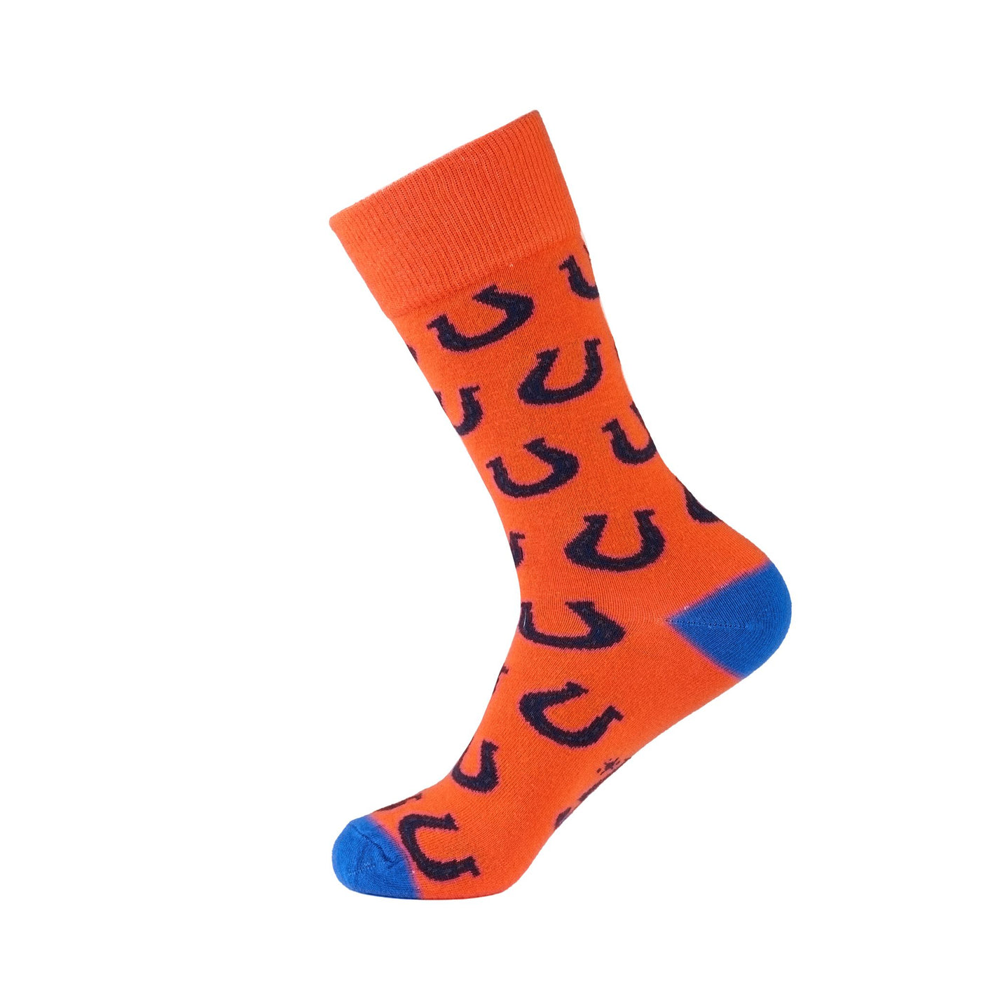 Lucky Horseshoe Crew Socks - Orange