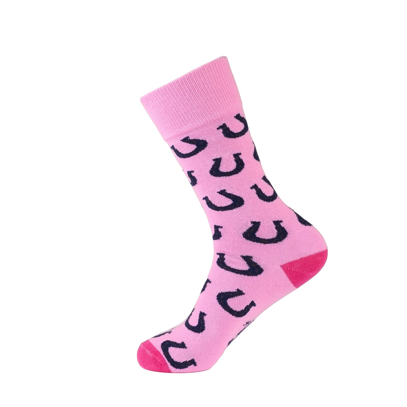 Lucky Horseshoe Crew Socks - Pink