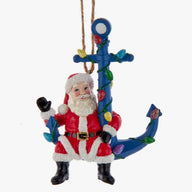 Nautical Santa On Anchor Ornament