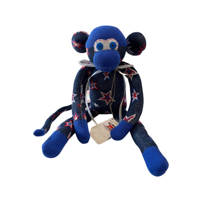"LEO" Sock Monkey - Red, White, & Blue Celebration