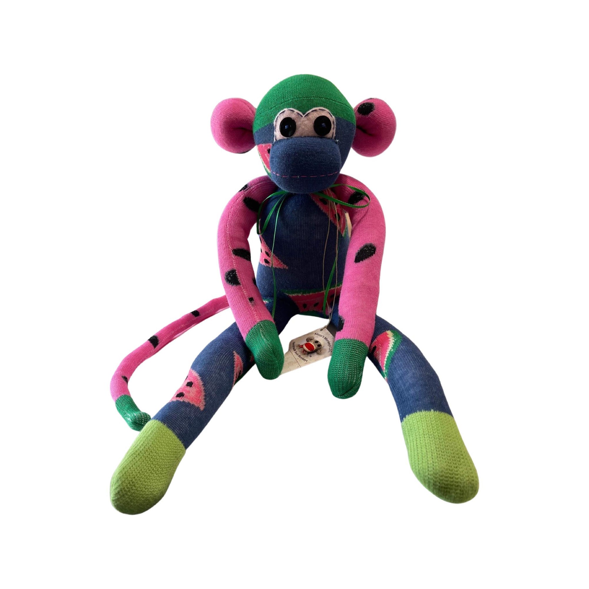 "LEO" Sock Monkey - Watermelon